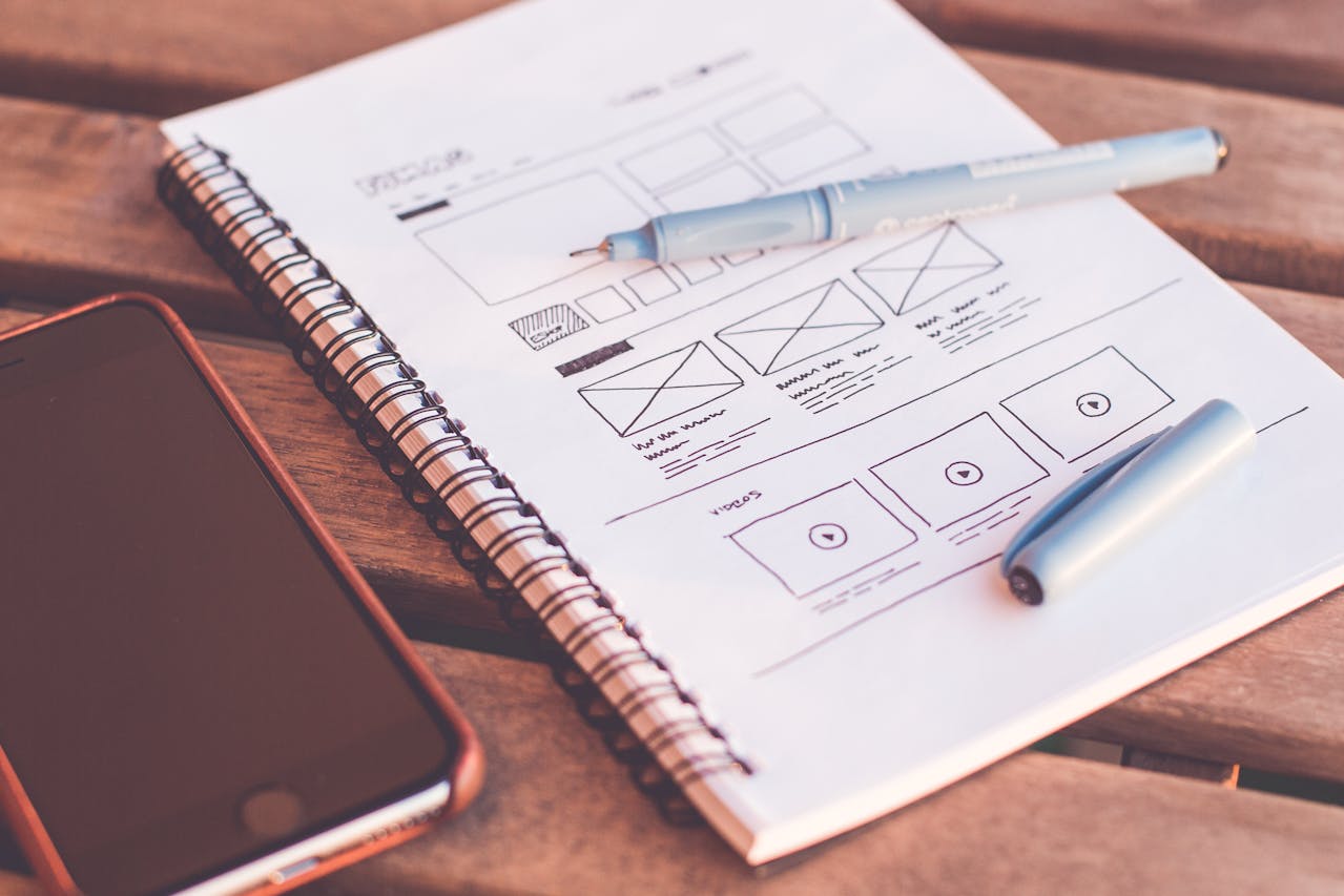 Notepad with designs drawn